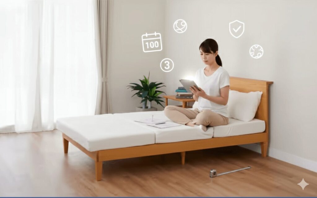 100日間返金保証は本当？「雲のやすらぎ 三つ折りマットレス」を購入前に確認すべき3つの条件とサイズ詳細