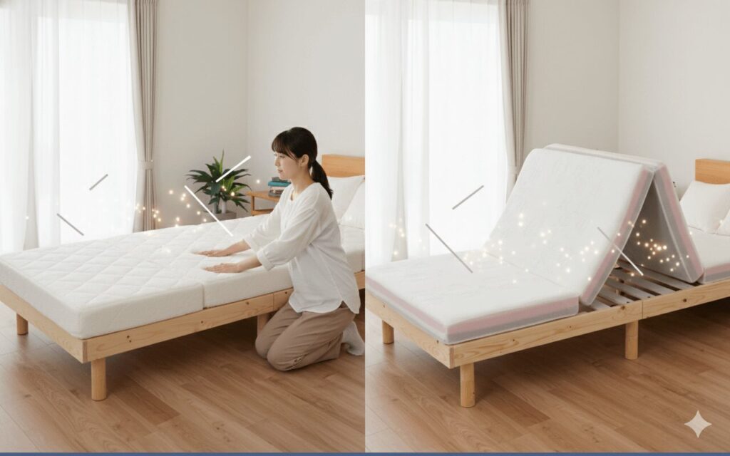 「雲のやすらぎ 三つ折りマットレス」と「リムネ 三つ折りマットレス」どっちがおすすめ？決定的な3つの違い