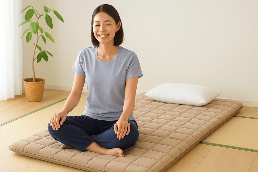 厚さ8cmで底付きなし？「エアウィーヴ 四季布団」を畳・フローリングに敷いた感想