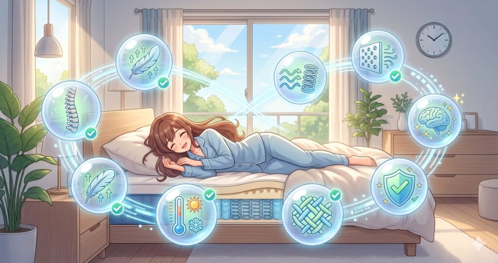 【1分診断】IWONUマットレス プレミアムが自分に合うかチェック｜8項目の判定リスト