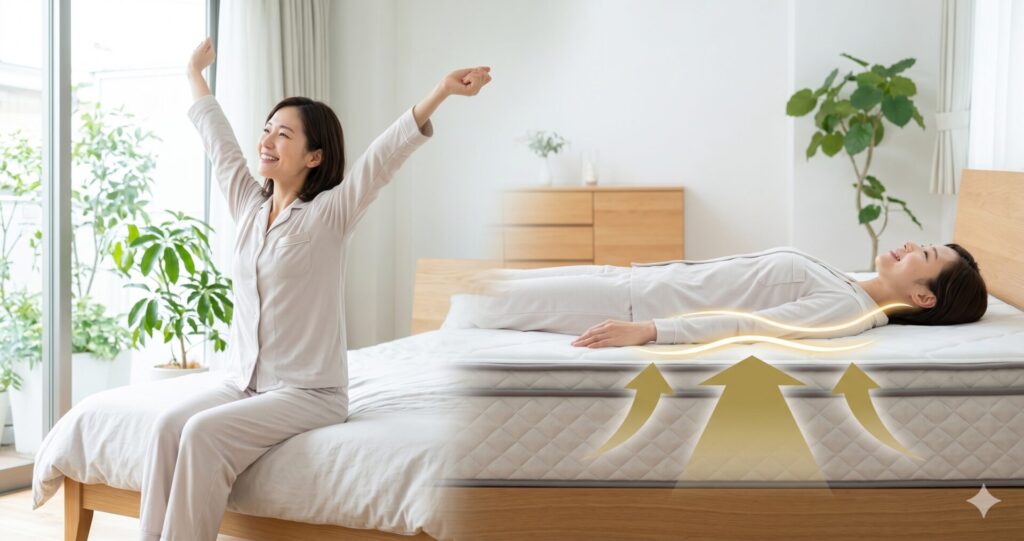 腰痛・肩こり持ちにGOKUMIN アルティメイトマットレスplus＋は効果的か？220Nの実力