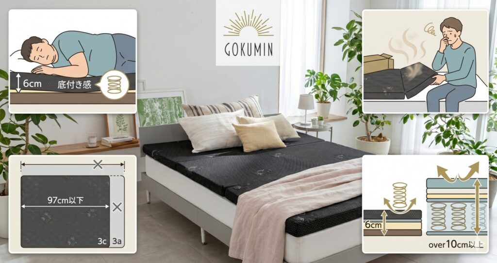 GOKUMIN プレミアムハイブリッドマットレスが合わない人とは？買わない方がいい4つの正解条件