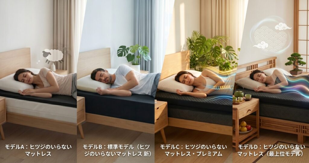 ヒツジのいらないマットレス 匠と標準モデル・SLEEPER・ULTRA SLEEPERとの比較——どのモデルを選ぶべきか