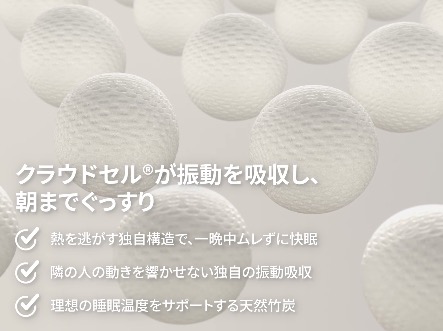 コアラマットレス PLUSのクラウドセルが振動を吸収