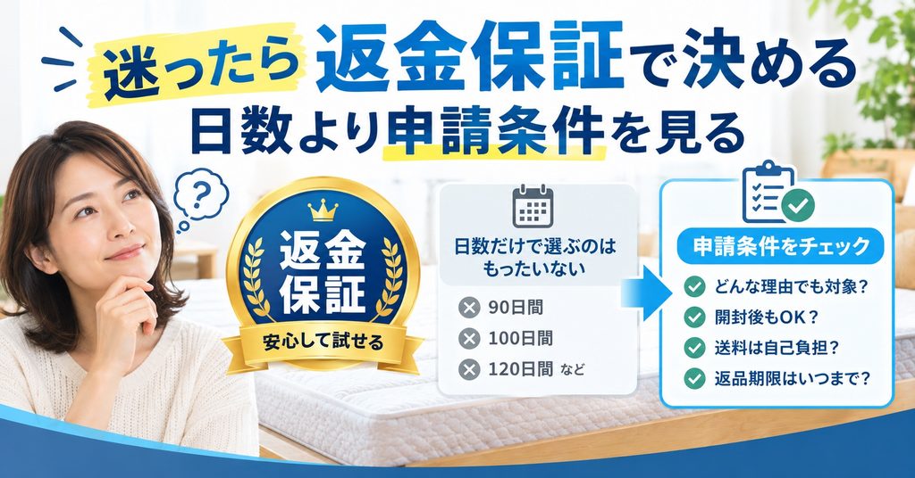 迷ったら返金保証で決める|日数より申請条件を見る